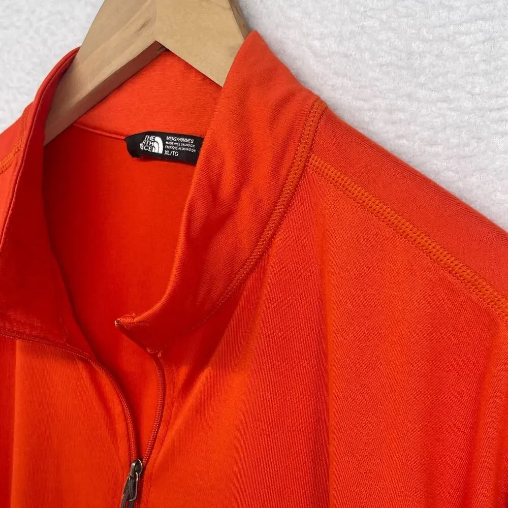 THE NORTH FACE Shirt Mens XL 1/4 Zip Performance Baselayer Long Sleeve Orange